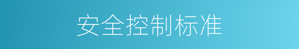 安全控制标准的同义词