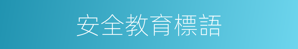 安全教育標語的同義詞
