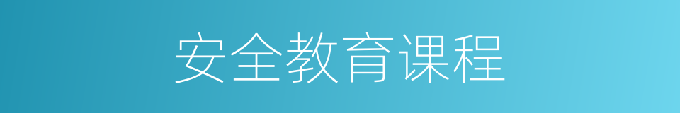 安全教育课程的同义词