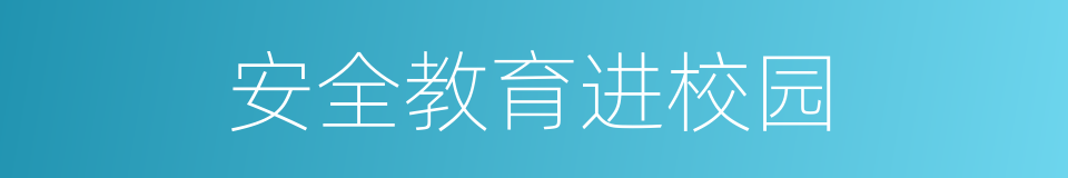 安全教育进校园的同义词