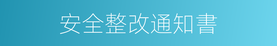 安全整改通知書的同義詞