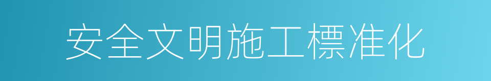 安全文明施工標准化的同義詞