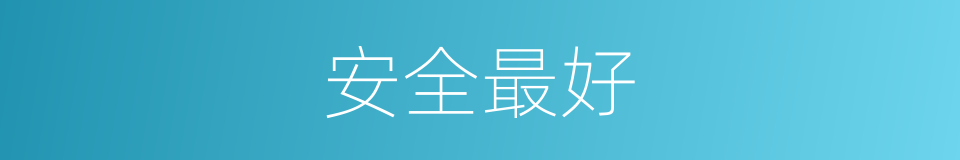 安全最好的同义词