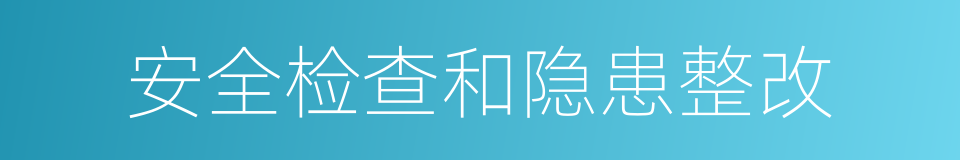 安全检查和隐患整改的同义词