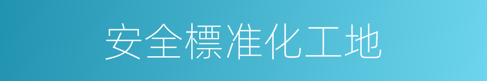 安全標准化工地的同義詞