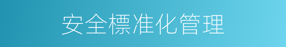 安全標准化管理的同義詞