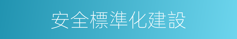 安全標準化建設的同義詞