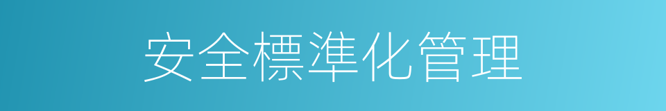安全標準化管理的同義詞