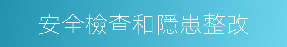 安全檢查和隱患整改的同義詞