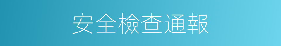 安全檢查通報的同義詞