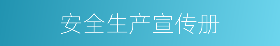 安全生产宣传册的同义词