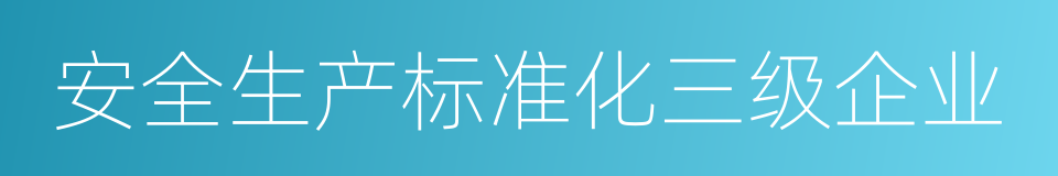 安全生产标准化三级企业的同义词