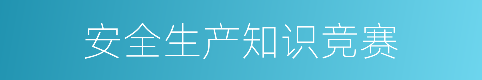 安全生产知识竞赛的同义词