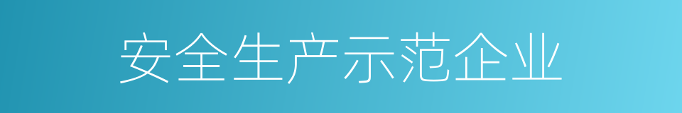 安全生产示范企业的同义词