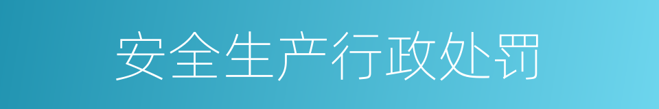 安全生产行政处罚的同义词