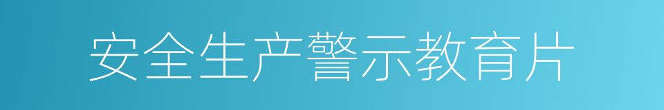 安全生产警示教育片的同义词