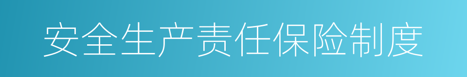 安全生产责任保险制度的同义词