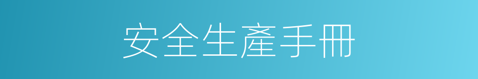 安全生產手冊的同義詞