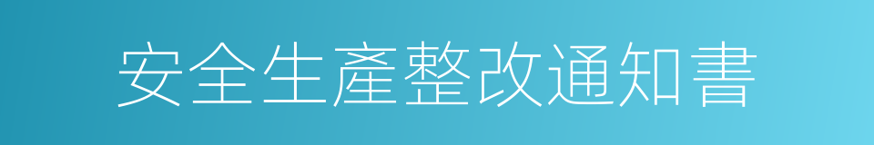 安全生產整改通知書的同義詞