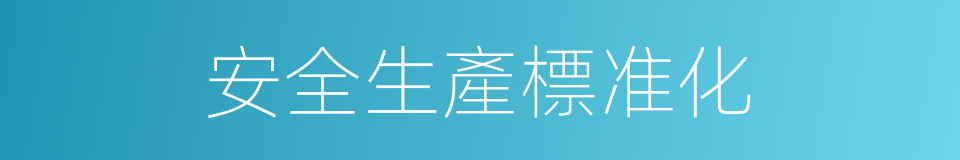 安全生產標准化的同義詞
