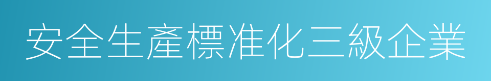 安全生產標准化三級企業的同義詞