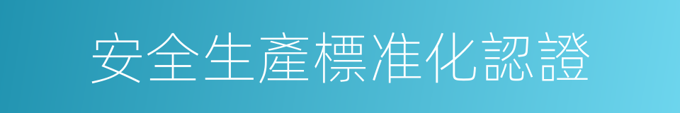 安全生產標准化認證的同義詞