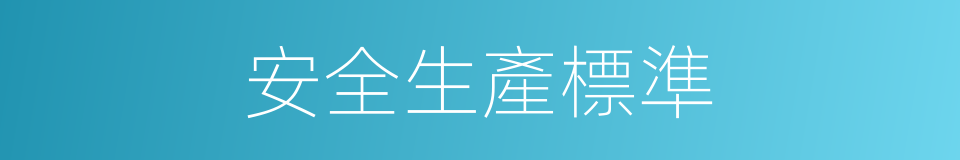 安全生產標準的同義詞