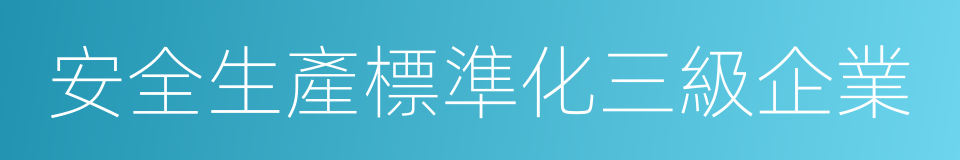 安全生產標準化三級企業的同義詞