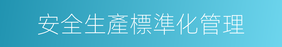 安全生產標準化管理的同義詞