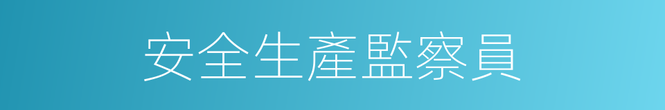 安全生產監察員的同義詞