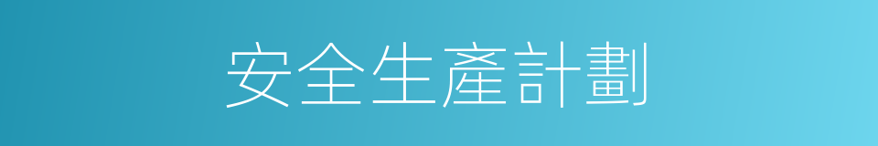安全生產計劃的同義詞