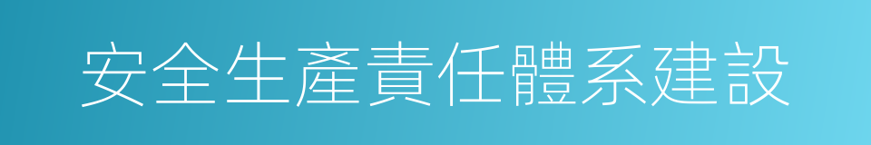 安全生產責任體系建設的同義詞