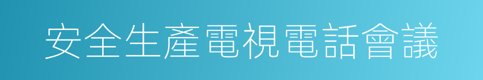 安全生產電視電話會議的同義詞