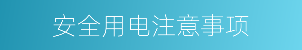 安全用电注意事项的同义词