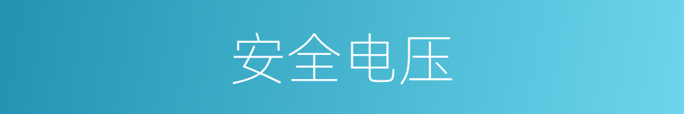 安全电压的意思