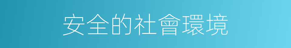 安全的社會環境的同義詞