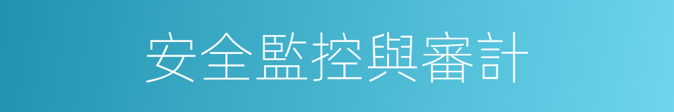安全監控與審計的同義詞