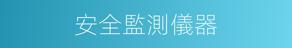 安全監測儀器的同義詞