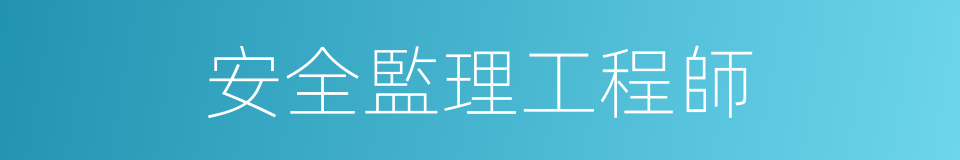 安全監理工程師的同義詞