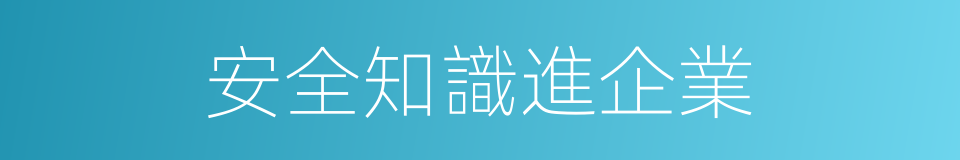 安全知識進企業的同義詞