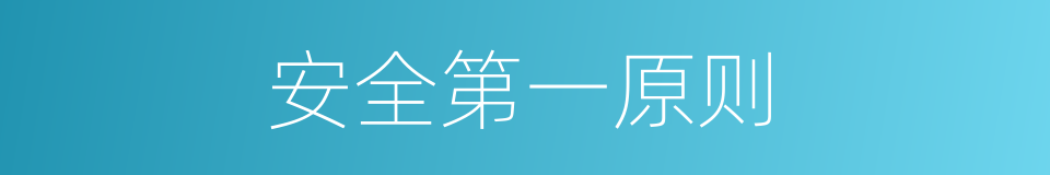 安全第一原则的同义词