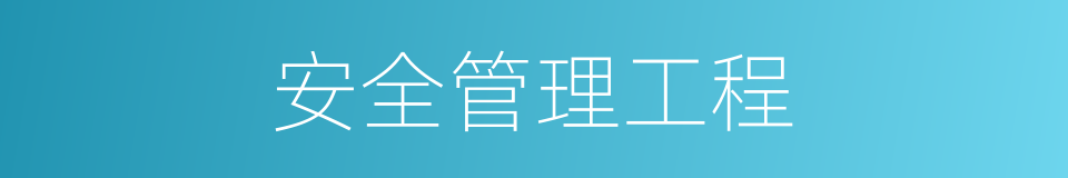 安全管理工程的同义词