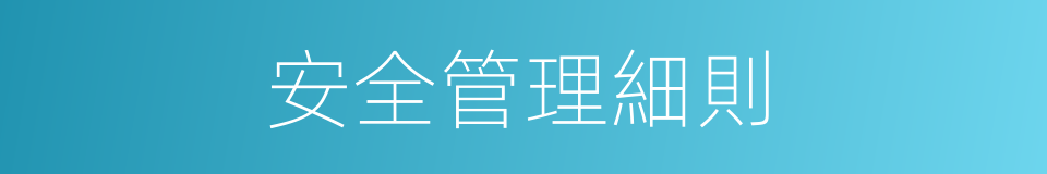 安全管理細則的同義詞