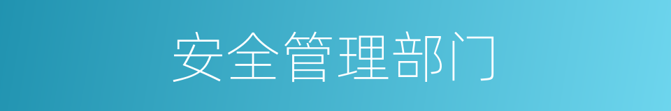 安全管理部门的同义词