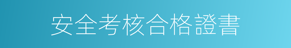 安全考核合格證書的同義詞