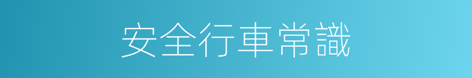 安全行車常識的同義詞
