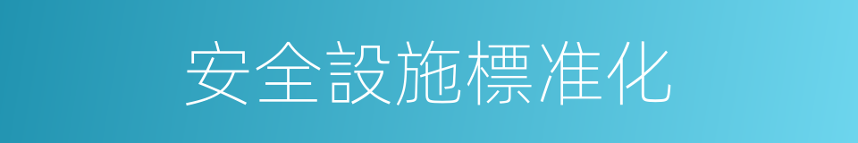 安全設施標准化的同義詞