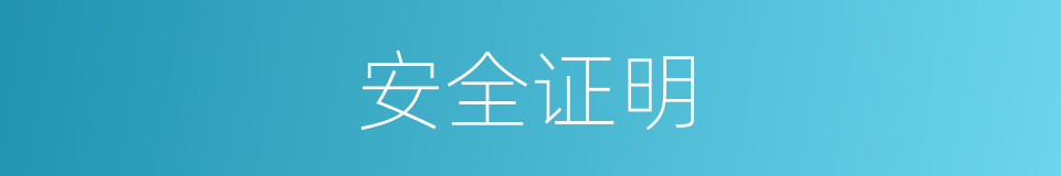 安全证明的同义词