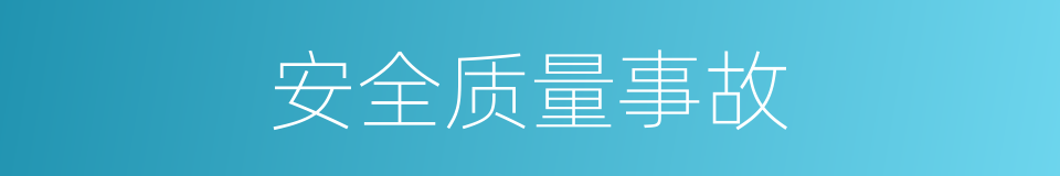 安全质量事故的同义词