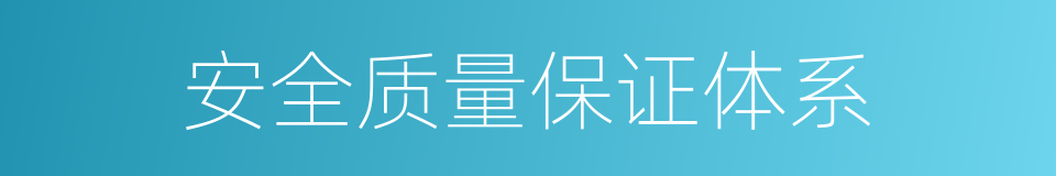 安全质量保证体系的同义词
